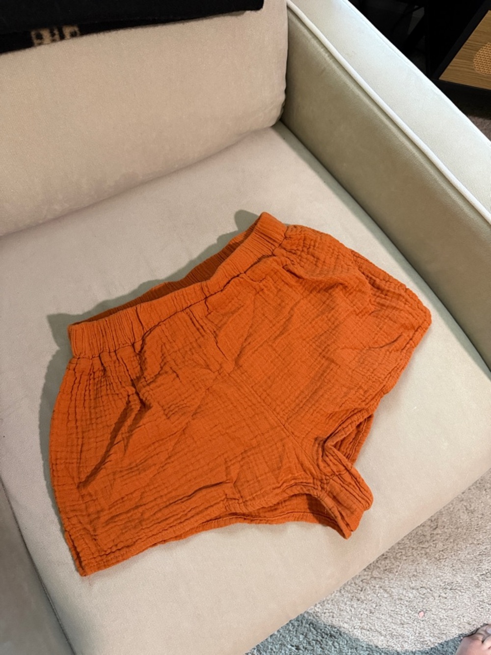 Forever 21 Orange High-Waist Gauze Shorts